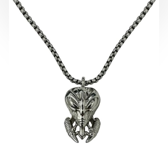 copes Greytech Alien Necklace silver chain GOTHBOICLIQUE GBC - Picture 14 of 14